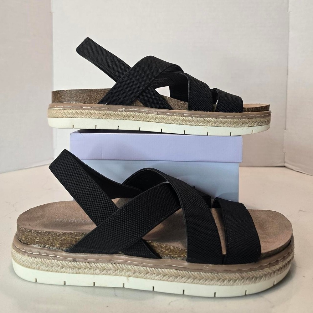 Madden Girl Black Lorra Heeled Sandals Women's Size 9.5 US